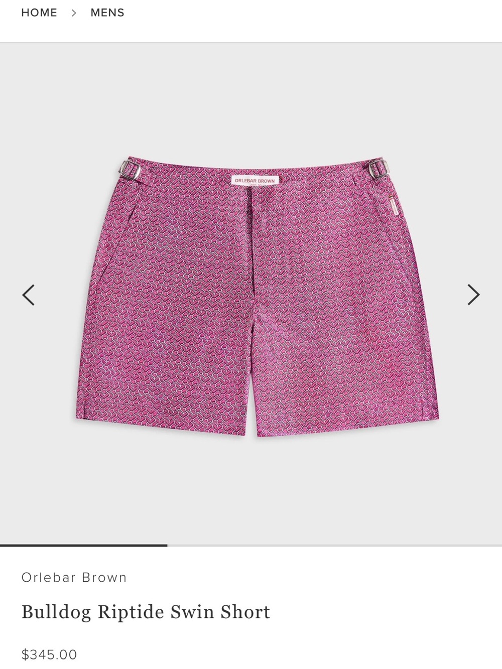 Orlebar Brown Sunset Pink Patterned Bulldog Swim Shorts